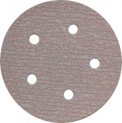 Norton - 5" Diam, 220 Grit, Aluminum Oxide Hook & Loop Disc - Very Fine Grade, Coated, B Weight Paper Backing, Series A275 - Americas Industrial Supply