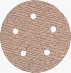 Norton - 5" Diam, 240 Grit, Aluminum Oxide Hook & Loop Disc - Very Fine Grade, Coated, B Weight Paper Backing, Series A275 - Americas Industrial Supply