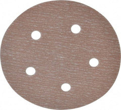 Norton - 5" Diam, 320 Grit, Aluminum Oxide Hook & Loop Disc - Extra Fine Grade, Coated, B Weight Paper Backing, Series A275 - Americas Industrial Supply