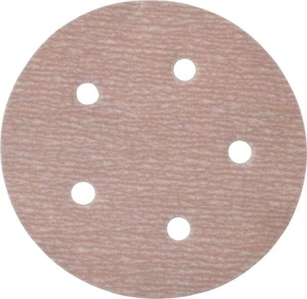 Norton - 5" Diam, 500 Grit, Aluminum Oxide Hook & Loop Disc - Extra Fine Grade, Coated, B Weight Paper Backing, Series A275 - Americas Industrial Supply