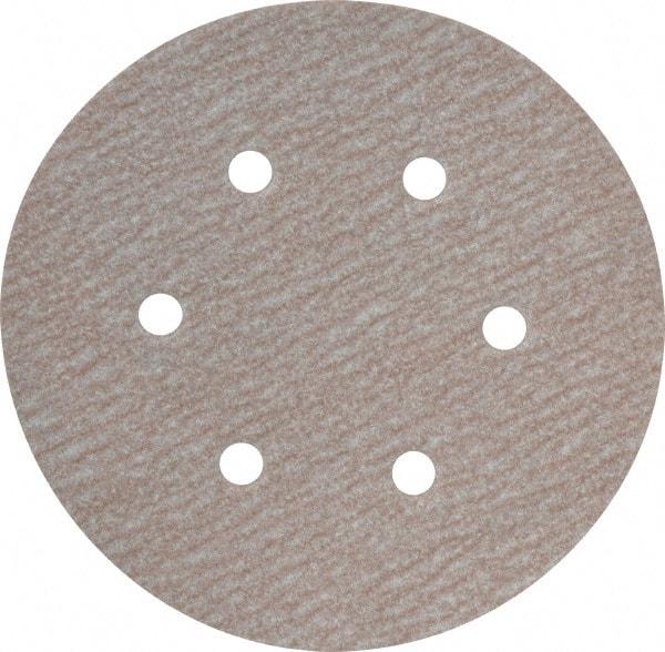 Norton - 6" Diam, 180 Grit, Aluminum Oxide Hook & Loop Disc - Very Fine Grade, Coated, B Weight Paper Backing, Series A275 - Americas Industrial Supply