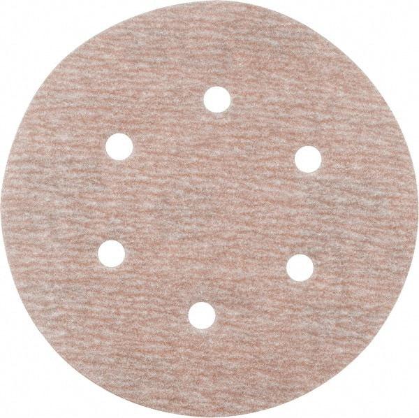 Norton - 6" Diam, 280 Grit, Aluminum Oxide Hook & Loop Disc - Extra Fine Grade, Coated, B Weight Paper Backing, Series A275 - Americas Industrial Supply