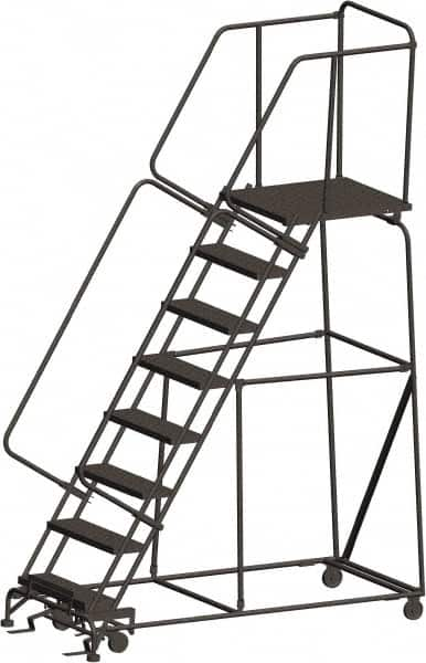 Ballymore - 113" 8 Step Ladder - 450 Lb Capacity, 80" Platform Height, 24" Base Width x 75" Depth, Expanded Metal Tread - Americas Industrial Supply