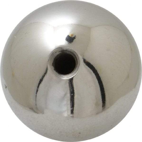 Gibraltar - 1/4-20 Thread, 1.38" Diam, Threaded Hole Ball Knob - Natural, Steel, Smooth Grip, 5/8" Hole Depth - Americas Industrial Supply