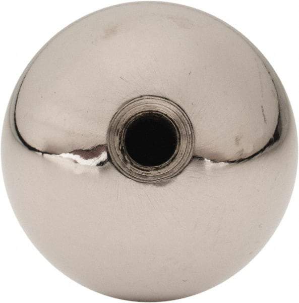 Gibraltar - 1/4-28 Thread, 1.38" Diam, Threaded Hole Ball Knob - Natural, Steel, Smooth Grip, 5/8" Hole Depth - Americas Industrial Supply