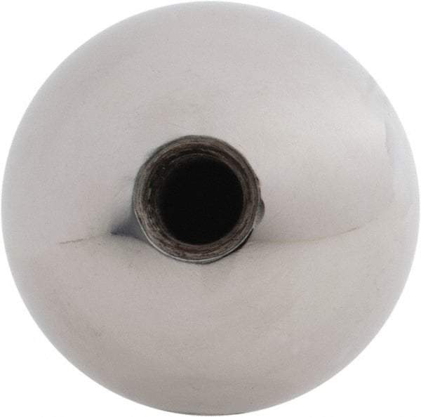 Gibraltar - 5/16-24 Thread, 1.38" Diam, Threaded Hole Ball Knob - Natural, Steel, Smooth Grip, 5/8" Hole Depth - Americas Industrial Supply