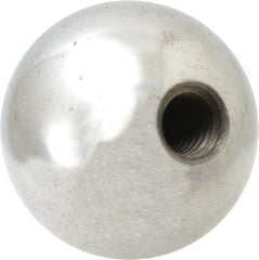 Gibraltar - 3/8-16 Thread, 1.38" Diam, Threaded Hole Ball Knob - Natural, Steel, Smooth Grip, 5/8" Hole Depth - Americas Industrial Supply
