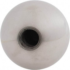Gibraltar - 3/8-24 Thread, 1.38" Diam, Threaded Hole Ball Knob - Natural, Steel, Smooth Grip, 5/8" Hole Depth - Americas Industrial Supply