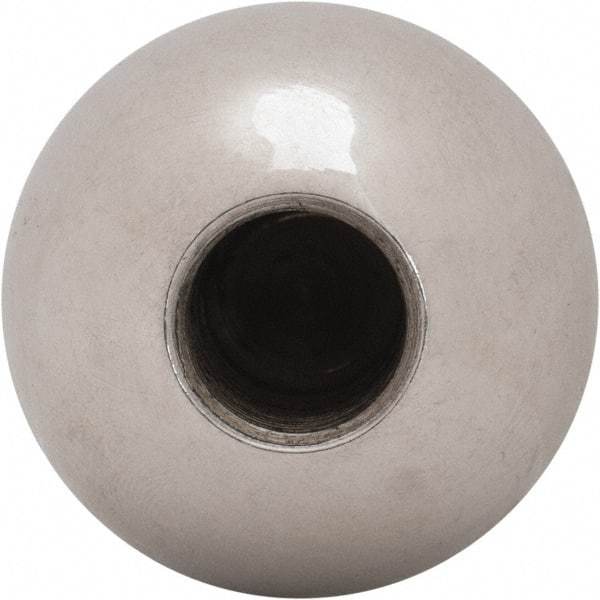 Gibraltar - 1/2-20 Thread, 1.38" Diam, Threaded Hole Ball Knob - Natural, Steel, Smooth Grip, 5/8" Hole Depth - Americas Industrial Supply