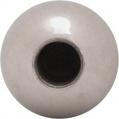 Gibraltar - 1/2-20 Thread, 1.38" Diam, Threaded Hole Ball Knob - Natural, Steel, Smooth Grip, 5/8" Hole Depth - Americas Industrial Supply