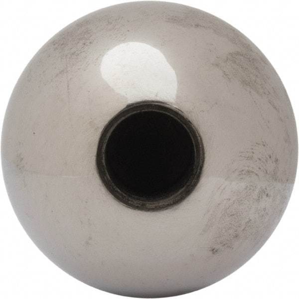 Gibraltar - 5/8-11 Thread, 1.88" Diam, Threaded Hole Ball Knob - Natural, Steel, Smooth Grip, 3/4" Hole Depth - Americas Industrial Supply