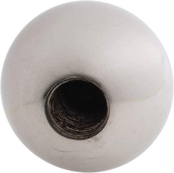 Gibraltar - 5/8-18 Thread, 1.88" Diam, Threaded Hole Ball Knob - Natural, Steel, Smooth Grip, 3/4" Hole Depth - Americas Industrial Supply