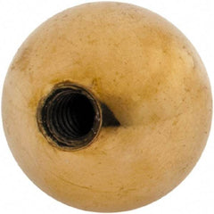 Gibraltar - 10-24 Thread, 3/4" Diam, Threaded Hole Ball Knob - Natural, Brass, Smooth Grip, 3/8" Hole Depth - Americas Industrial Supply