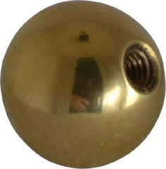 Gibraltar - 10-32 Thread, 3/4" Diam, Threaded Hole Ball Knob - Natural, Brass, Smooth Grip, 3/8" Hole Depth - Americas Industrial Supply