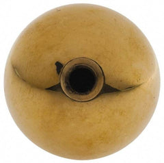 Gibraltar - 10-32 Thread, 1" Diam, Threaded Hole Ball Knob - Natural, Brass, Smooth Grip, 3/8" Hole Depth - Americas Industrial Supply
