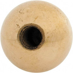 Gibraltar - 5/16-18 Thread, 1" Diam, Threaded Hole Ball Knob - Natural, Brass, Smooth Grip, 1/2" Hole Depth - Americas Industrial Supply