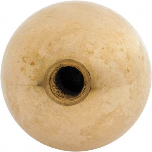 Gibraltar - 5/16-24 Thread, 1.38" Diam, Threaded Hole Ball Knob - Natural, Brass, Smooth Grip, 5/8" Hole Depth - Americas Industrial Supply