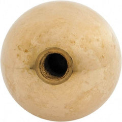 Gibraltar - 5/16-24 Thread, 1.38" Diam, Threaded Hole Ball Knob - Natural, Brass, Smooth Grip, 5/8" Hole Depth - Americas Industrial Supply