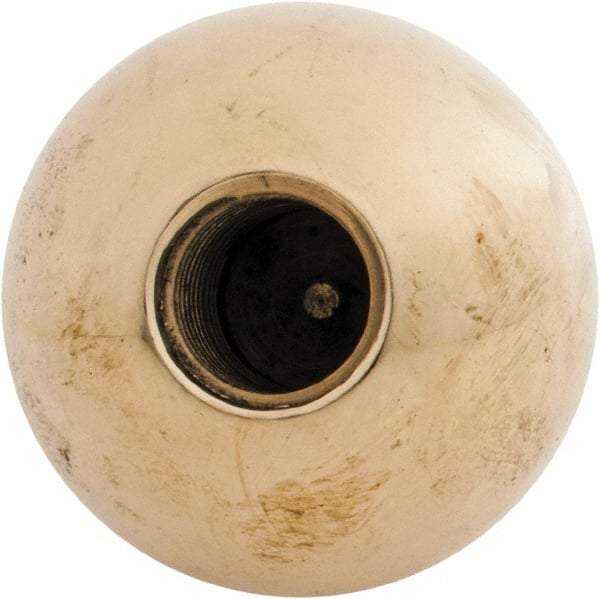 Gibraltar - 1/2-13 Thread, 1.38" Diam, Threaded Hole Ball Knob - Natural, Brass, Smooth Grip, 5/8" Hole Depth - Americas Industrial Supply