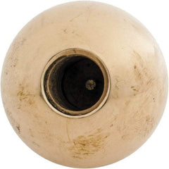 Gibraltar - 1/2-13 Thread, 1.38" Diam, Threaded Hole Ball Knob - Natural, Brass, Smooth Grip, 5/8" Hole Depth - Americas Industrial Supply