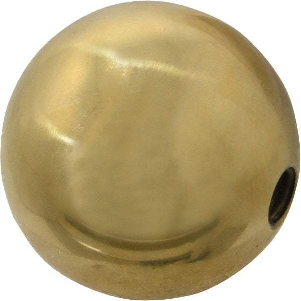 Gibraltar - 3/8-16 Thread, 1.88" Diam, Threaded Hole Ball Knob - Natural, Brass, Smooth Grip, 3/4" Hole Depth - Americas Industrial Supply