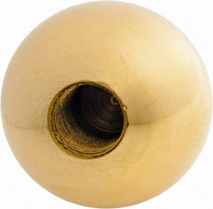 Gibraltar - 5/8-18 Thread, 1.88" Diam, Threaded Hole Ball Knob - Natural, Brass, Smooth Grip, 3/4" Hole Depth - Americas Industrial Supply