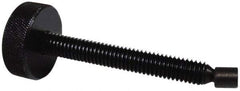Gibraltar - 3/8-16 Knurled Shoulderless Swivel Pad Tip Steel Thumb Screw - 1-15/16" OAL, 1-1/4" Head Diam x 7/16" Head Height, Black Oxide Finish - Americas Industrial Supply