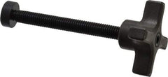 Made in USA - 3/8-16 Lobed Shoulder Swivel Pad Tip Steel Thumb Screw - 4-1/2" OAL, 2" Head Diam x 1-1/8" Head Height, Black Oxide Finish - Americas Industrial Supply