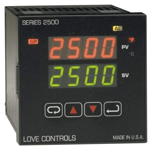 Dwyer - -350 to 2,500°F 1/4 DIN Temperature Control - Dual 4-Digit LCD Display, PID Control, 100-240 VAC/VDC - Americas Industrial Supply