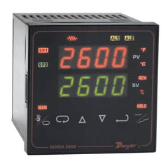 Dwyer - 2,320 to 4,208°F 1/4 DIN Temperature/Process Control - Dual 4-Digit LCD Display, Fuzzy Logic PID Control, 100-240 VAC/VDC - Americas Industrial Supply