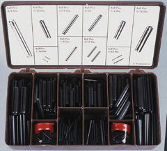 Made in USA - 300 Piece, 1/16 to 3/8" Pin Diam, Spring Pin Assortment - 420 Stainless Steel - Americas Industrial Supply