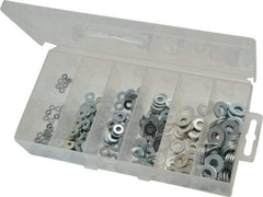 Value Collection - 400 Piece, No. 2, 1/4" Screw, Steel SAE Flat Washer Assortment - Includes 1/4 to 10" Screw & Plastic Case - Americas Industrial Supply