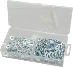 Value Collection - 235 Piece, 3/16 to 1/2" Screw, Steel Lock Washer Assortment - Includes 3/16 to 1/2" Screw & Plastic Case - Americas Industrial Supply