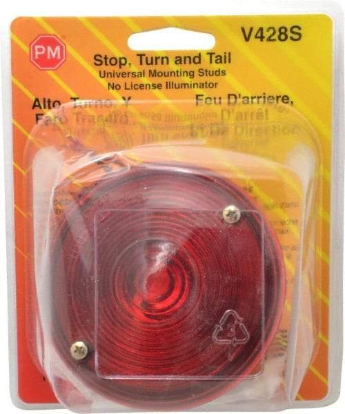 Peterson - 3-3/4" Diam, Red Lens & Reflector - Plastic, 12 Volt - Americas Industrial Supply