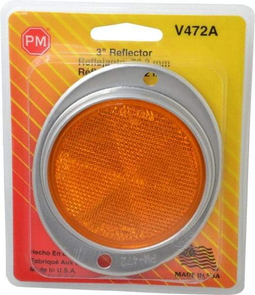 Peterson - 3" Diam, Amber Lens & Reflector - Steel - Americas Industrial Supply