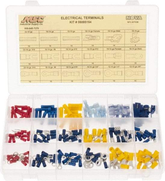 Value Collection - 175 Piece, Electrical Terminal Fastener Kit - Americas Industrial Supply