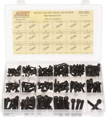 Value Collection - 255 Piece Steel Socket Head Cap Screws - M4 to M8 Thread - Americas Industrial Supply