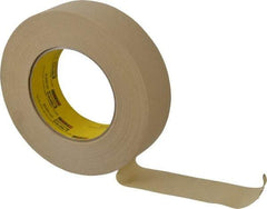 3M - 1-1/2" Wide x 60 Yd Long Tan Paper Masking Tape - Series 231, 7.6 mil Thick, 28 In/Lb Tensile Strength - Americas Industrial Supply