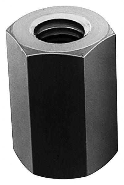 Made in USA - 1-14 UNF, 2-1/2" OAL Stainless Steel Standard Coupling Nut - 1-1/4" Width Across Flats - Americas Industrial Supply