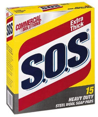 SOS - Steel Wool Scouring Soap Pad - Heavy-Duty, Blue/Gray - Americas Industrial Supply