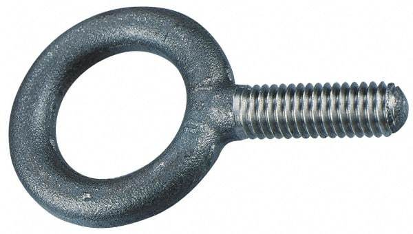 Gibraltar - 6,400 Lb Capacity, Alloy Steel, 3/4 Thread, Fixed Lifting Eye Bolt - Fully Threaded, 2" Shank, 2" Thread Length, No Shoulder - Americas Industrial Supply