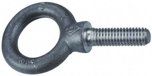 Gibraltar - 11,600 Lb Capacity, Alloy Steel, 1 - 2-1/2 Thread, Fixed Lifting Eye Bolt - Fully Threaded, 1-13/16" Shank, 1-13/16" Thread Length, Shoulder - Americas Industrial Supply