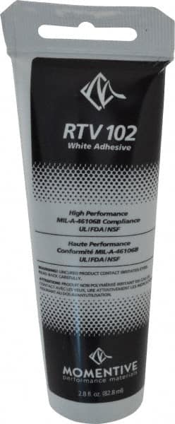 Momentive Performance Materials - 2.8 oz Tube White RTV Silicone Joint Sealant - 298.4°F Max Operating Temp, 20 min Tack Free Dry Time, Series RTV100 - Americas Industrial Supply