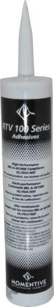 Momentive Performance Materials - 10.1 oz Tube Silver RTV Silicone Joint Sealant - 400°F Max Operating Temp, 20 min Tack Free Dry Time, 24 hr Full Cure Time, Series RTV100 - Americas Industrial Supply