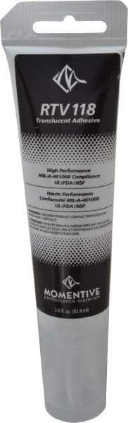 Momentive Performance Materials - 2.8 oz Tube Clear RTV Silicone Joint Sealant - 204.44°F Max Operating Temp, 20 min Tack Free Dry Time, 24 hr Full Cure Time, Series RTV100 - Americas Industrial Supply