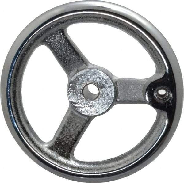 Gibraltar - 6", 3 Spoke Offset Handwheel - 1-3/8" Hub, Cast Iron, Chrome Plated Finish - Americas Industrial Supply