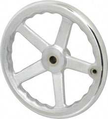 Gibraltar - 10", 5 Spoke Offset Handwheel - 0.622" Bore Diam, 1-7/8" Hub, Cast Iron, Chrome Plated Finish - Americas Industrial Supply