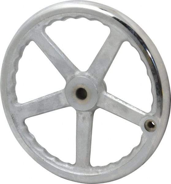Gibraltar - 12", 5 Spoke Offset Handwheel - 0.622" Bore Diam, 2-5/32" Hub, Cast Iron, Chrome Plated Finish - Americas Industrial Supply