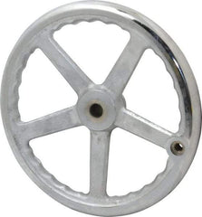 Gibraltar - 12", 5 Spoke Offset Handwheel - 0.622" Bore Diam, 2-5/32" Hub, Cast Iron, Chrome Plated Finish - Americas Industrial Supply