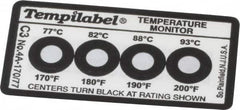 Tempil - 77/82/88/93°C Temp Indicating Label - 4 Ratings - Americas Industrial Supply